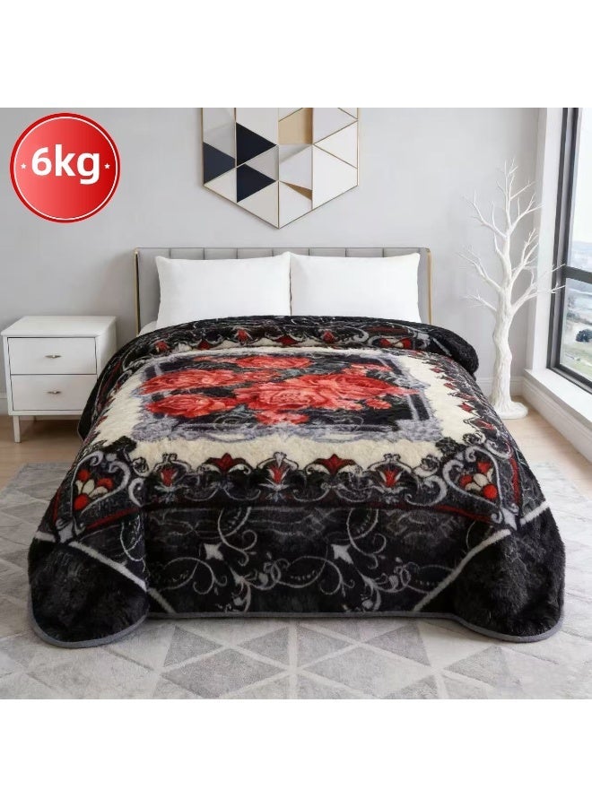Bleco Dark Gray Extra Large and Thick Blanket,Comfortable and Warm Winter Blanket, Size 240X220CM, Suitable for Dormitories, Offices, Sofas, Living Rooms and Bedrooms. - Image 1